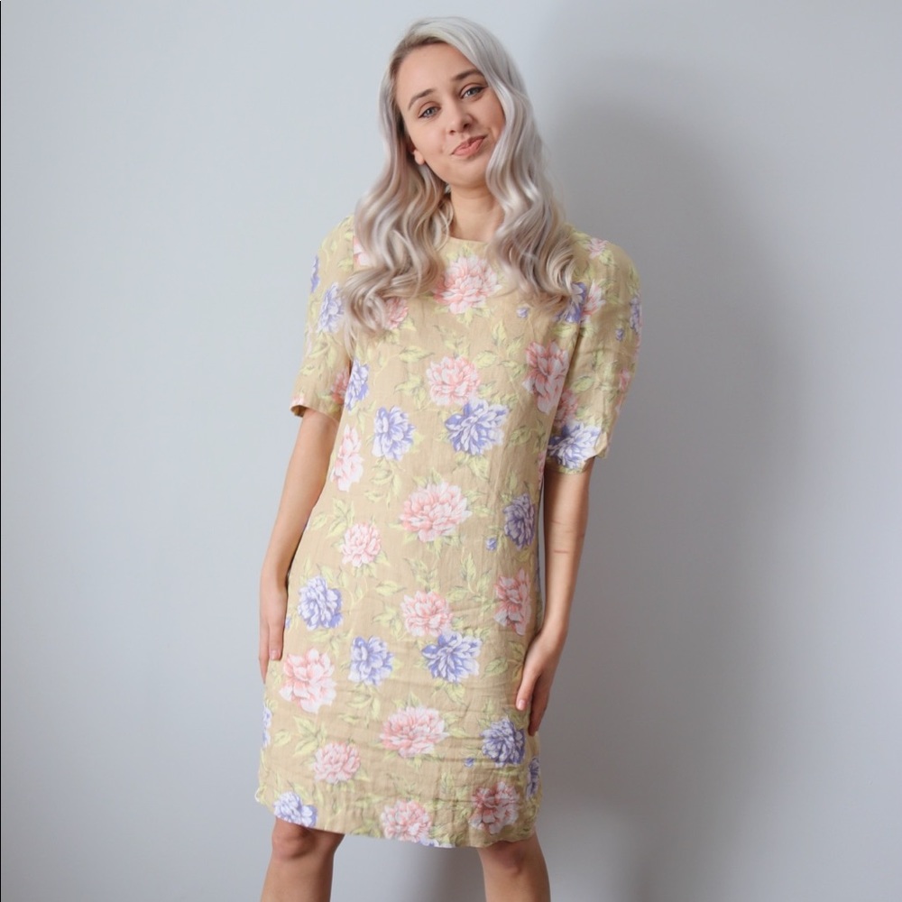 Vintage linen shift dress - Picture 1 of 8